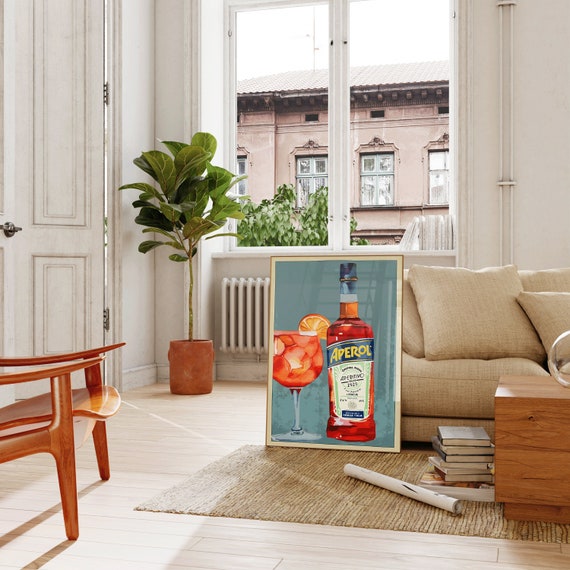 Cocktail Poster Aperol Geschenk für Sie Geschenkidee für ihn Küchendeko Aperol Party Poster Wanddeko Küchen Deko Poster Wandbild Bar Deko