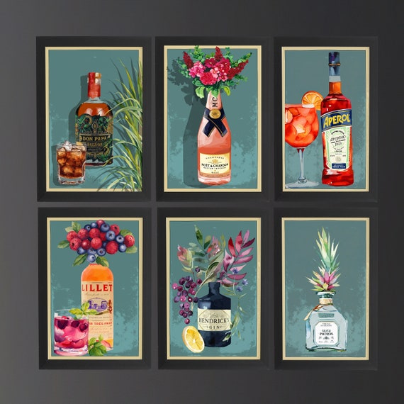 Cocktail Poster Aperol Geschenk für Sie Geschenkidee für ihn Küchendeko Aperol Party Poster Wanddeko Küchen Deko Poster Wandbild Bar Deko