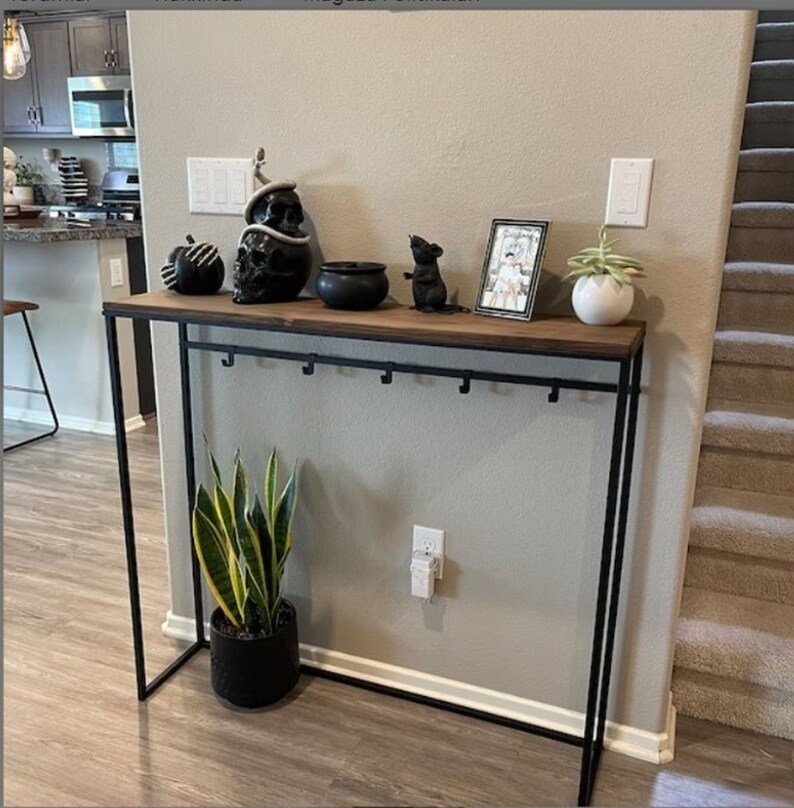 Metal Framed Narrow Console Table, Entryway Coffee Table, Housewarming Gift image 2