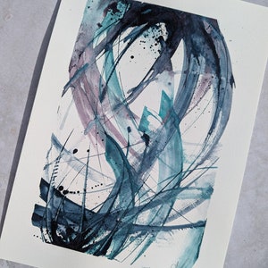 Limited Edition A4 Giclée art print - abstract acrylic ink, abstract art, calligraphy art