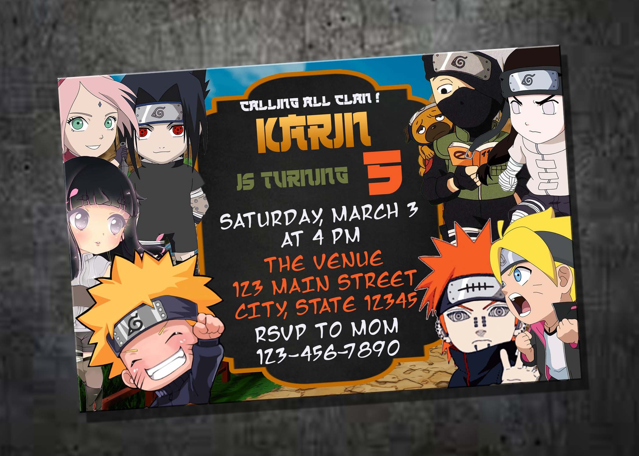 Carte Joyeux Anniversaire Naruto à Imprimer Naruto birthday card - Etsy France