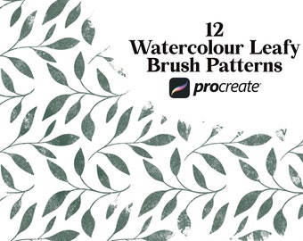 12 Pinceau de procréation feuillu aquarelle | Brosse à motif de feuilles | Botanique Procréer | Brosse de procréation florale | Brosse ornementale | Décoratif