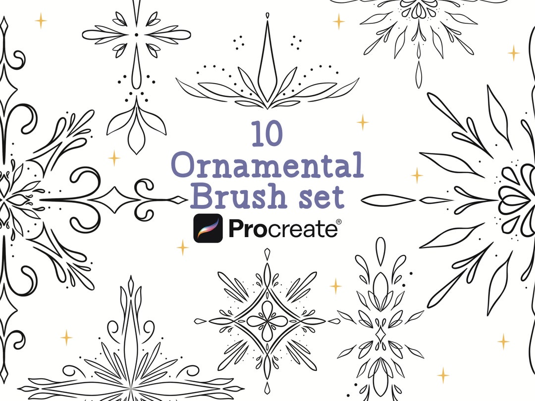 10 Ornamental Procreate Brushes Set - Tattoo Procreate | Decorative ...