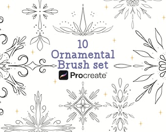10 Ornamental Procreate Brushes Set - Tattoo Procreate | Decorative Tattoo Brush Set | Ornamentation Procreate | Pattern Procreate