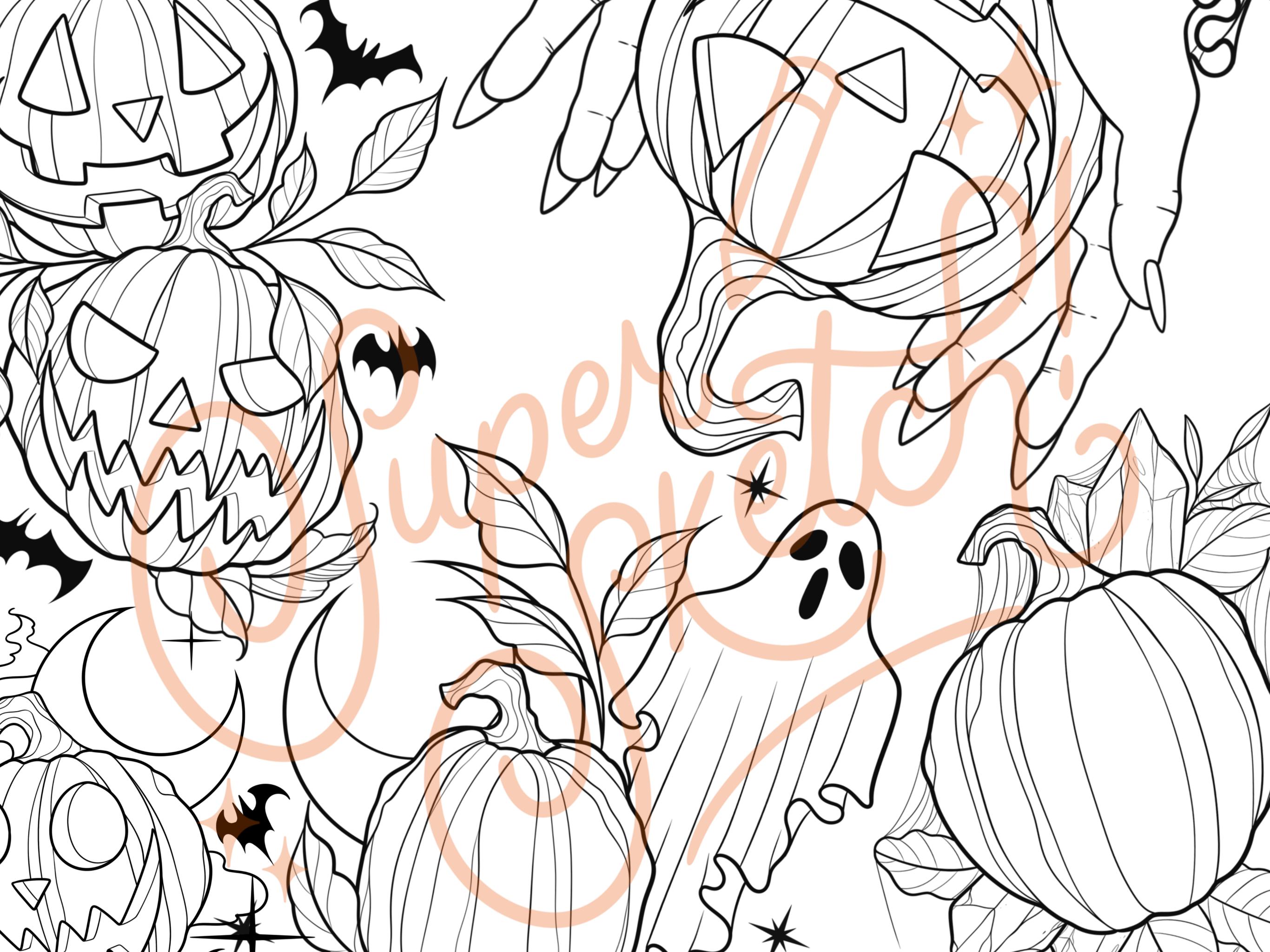 25 Pumpkin Tattoo Designs Procreate Brush Stamps | Halloween Tattoo ...