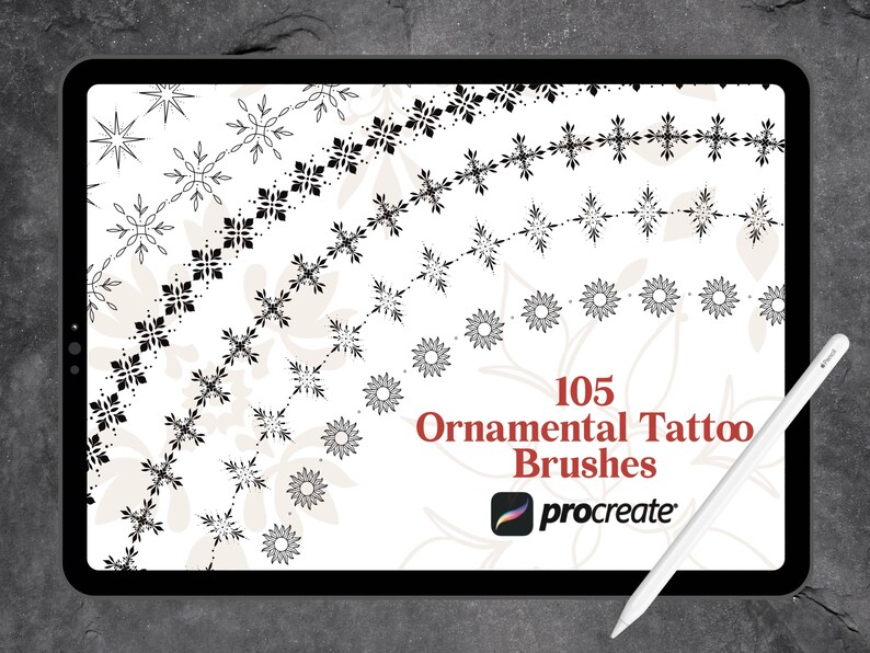 105 Ornamental Tattoo Brushes Procreate | Ornamental Stamps | Mandala ...