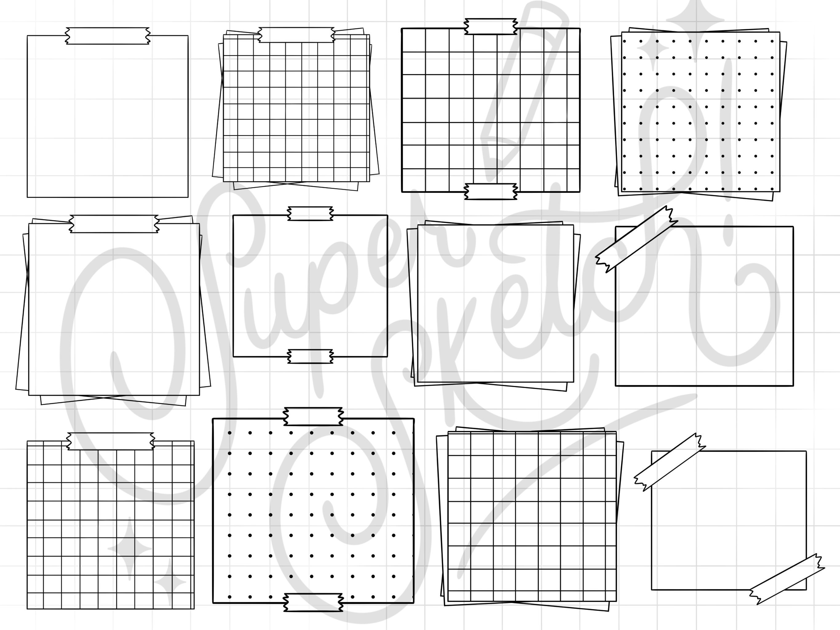 Procreate Notes Template 103 Digital Sticky Notes Procreate Stamps - Procreate Brushes | Digi ...