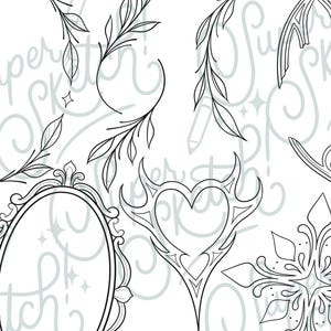 40 armbågstatueringar PNG-filer | Knätatueringsdesigner | Gotiska tatueringar | Tatueringsflashark | Procreate-stämplar | Cirkulära tatueringar | Fladdermustatuering PNG bild 2