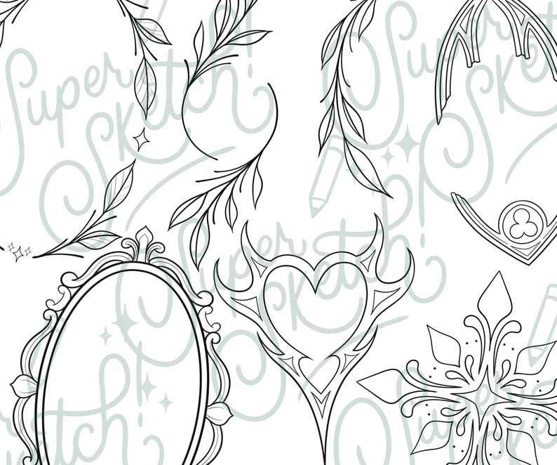 40 armbågstatueringar PNG-filer | Knätatueringsdesigner | Gotiska tatueringar | Tatueringsflashark | Procreate-stämplar | Cirkulära tatueringar | Fladdermustatuering PNG bild 2