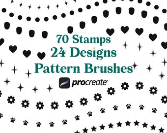 Procreate Pattern Brush Set | Decorative Brush Set | Ornamental Brush Set Procreate | Doodle Brushes Set | Dot Brush | Border Brush Bundle