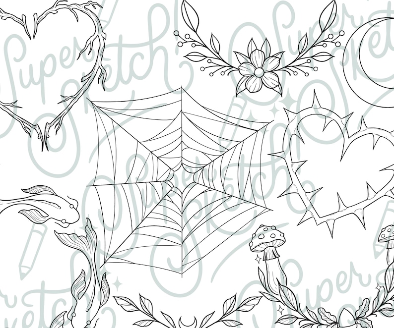 40 armbågstatueringar PNG-filer | Knätatueringsdesigner | Gotiska tatueringar | Tatueringsflashark | Procreate-stämplar | Cirkulära tatueringar | Fladdermustatuering PNG bild 3