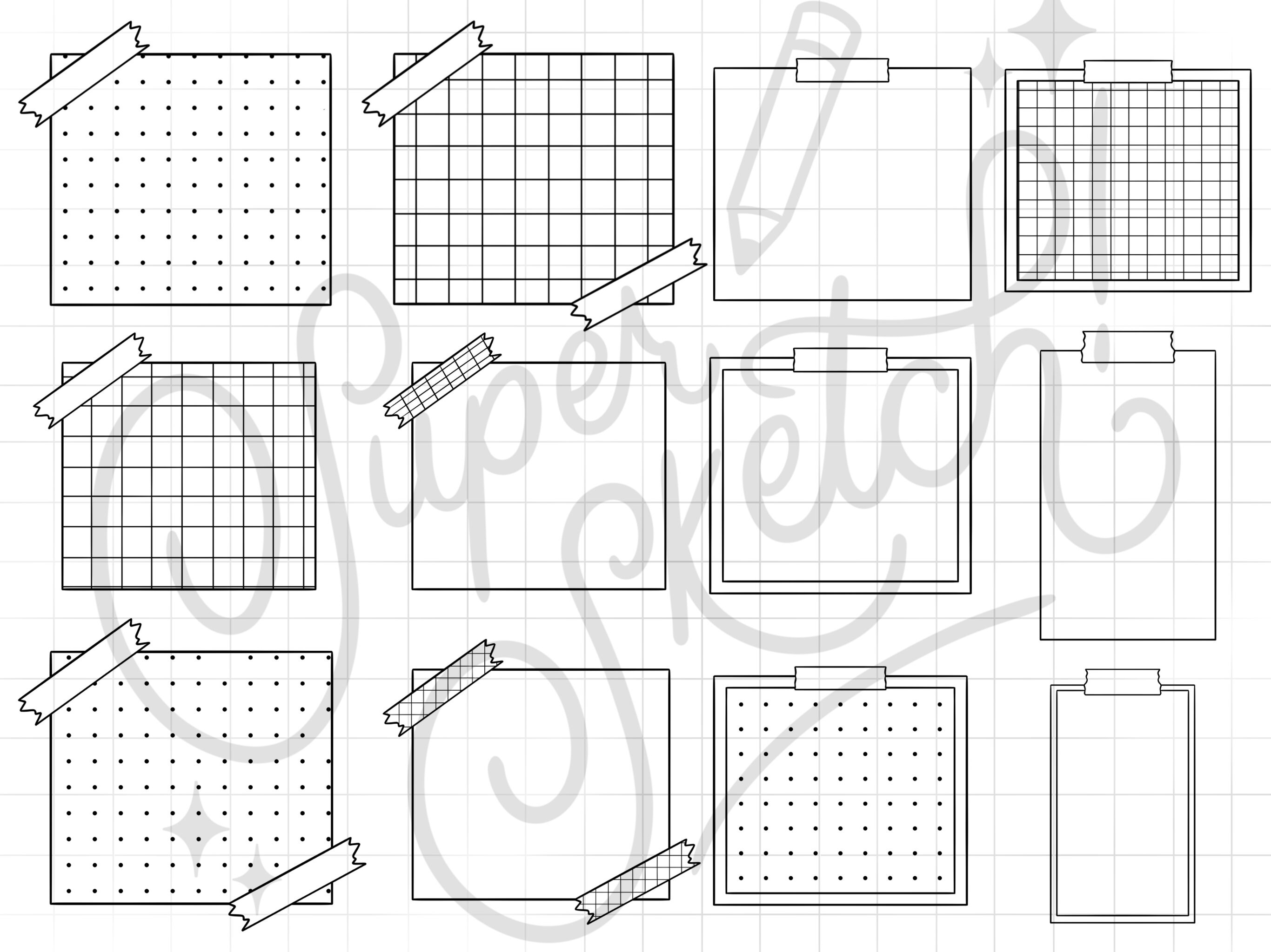 Procreate Notes Template 103 Digital Sticky Notes Procreate Stamps - Procreate Brushes | Digi ...
