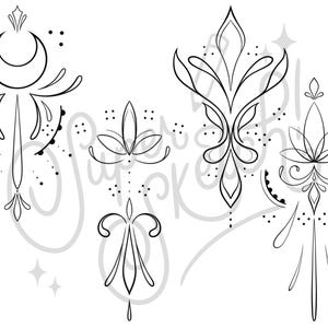 200 Ornamental Procreate Stamps | Flash Tattoo Design Stencils | Dot ...