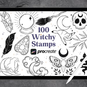 100 Witch Procreate Brushes Set | Tattoo Procreate | Tattoo Flash ...