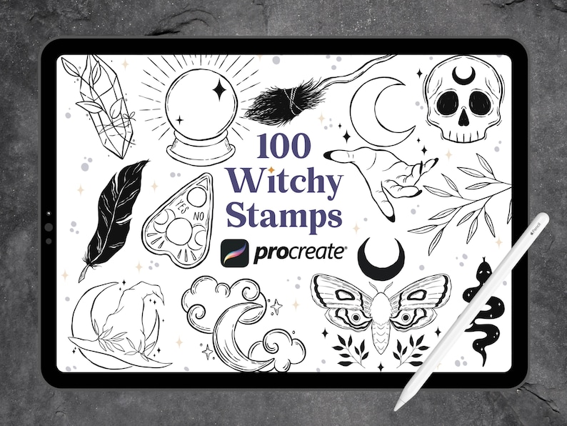 100 Witch Procreate Brushes Set | Tattoo Procreate | Tattoo Flash ...