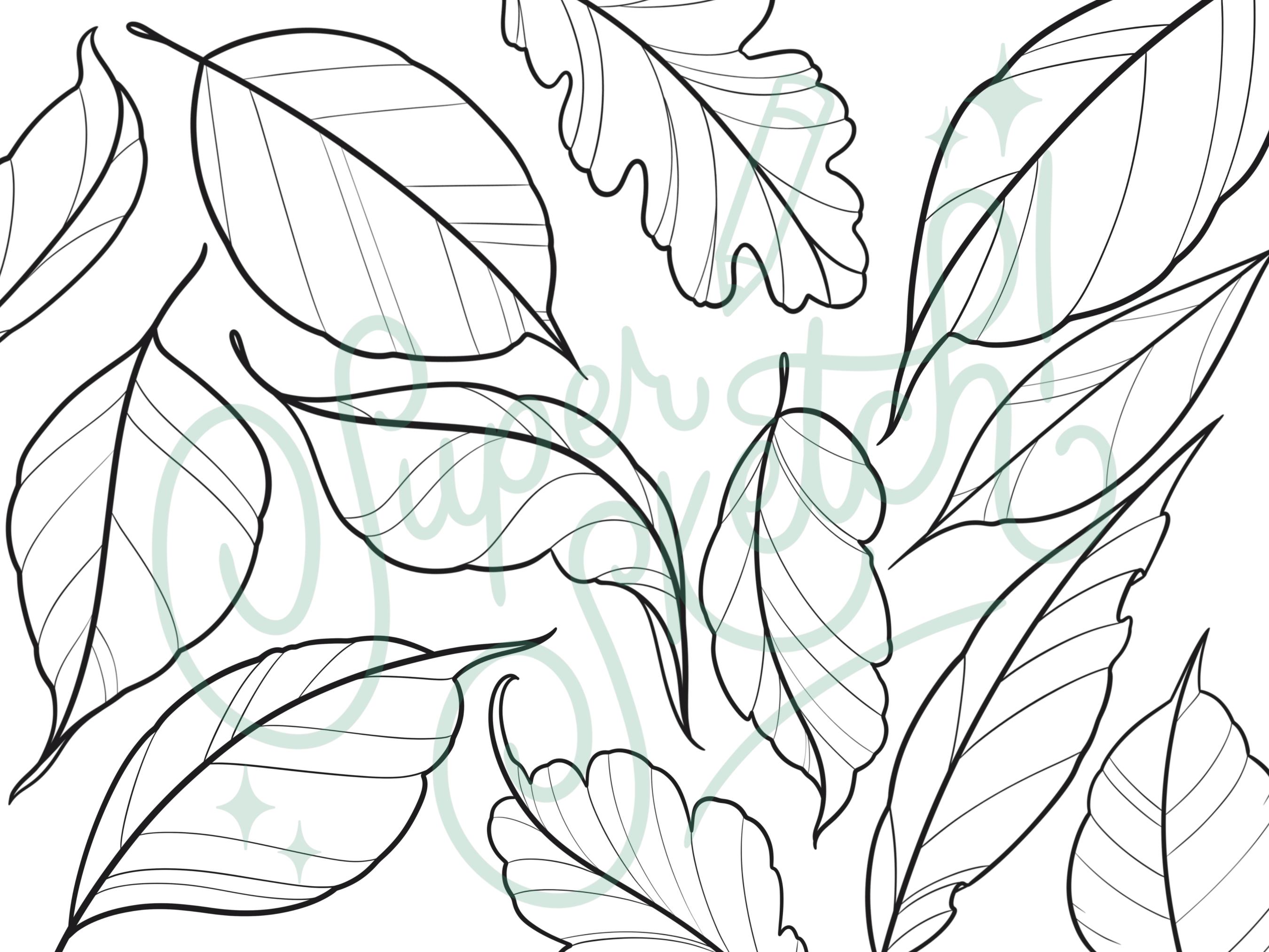 50 Leaves Procreate Brush Stamps | Tattoo Toolkit | Leaf Tattoo ...