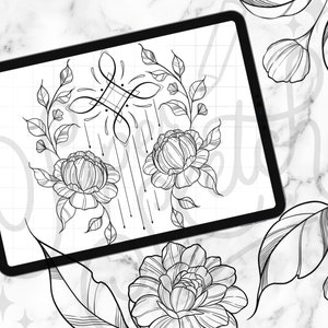 50 Floral Ornamental Tattoo Procreate Brushes | Floral Decorative ...