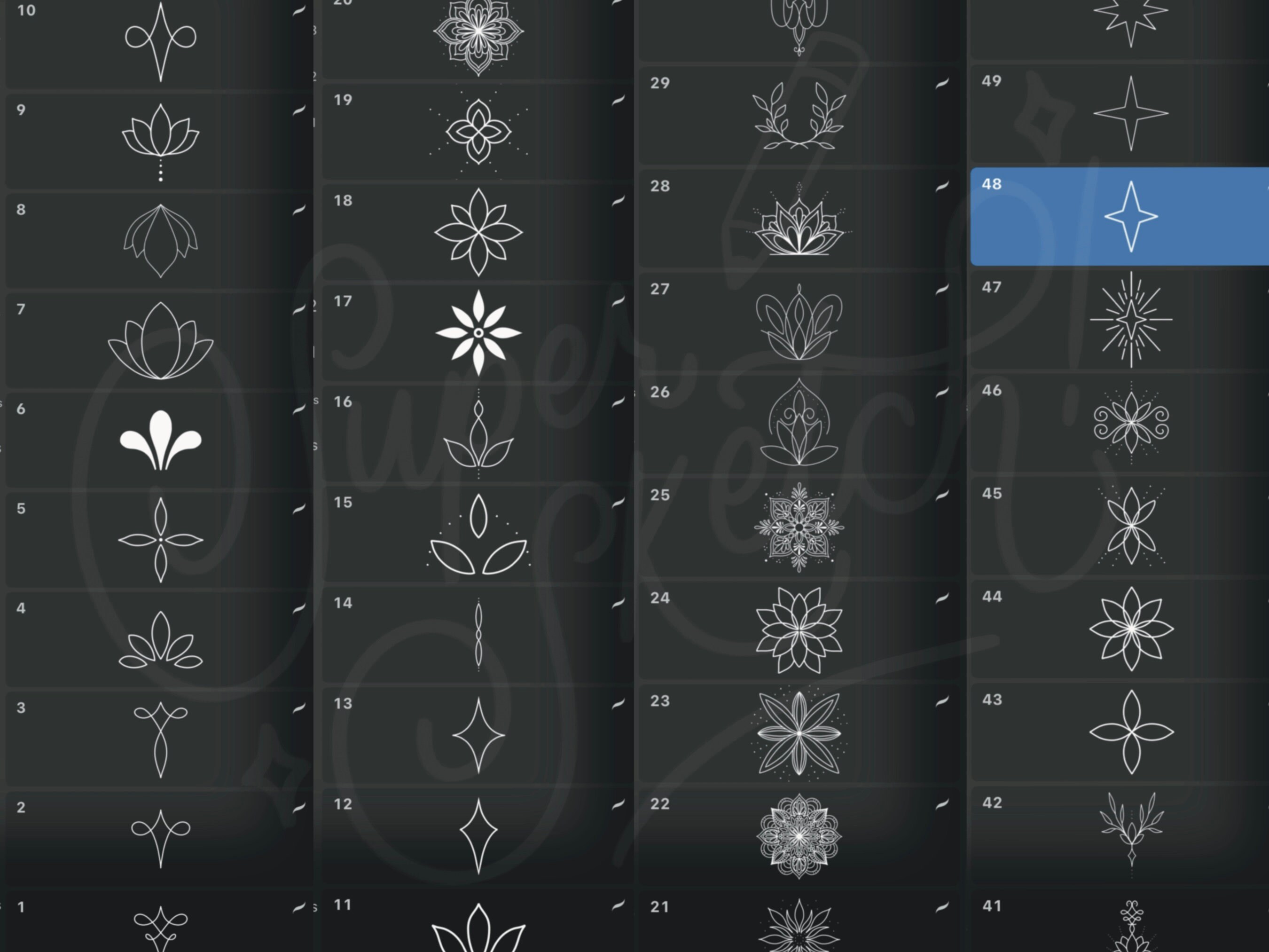 100+ Decorative Procreate Brushes | Ornamental Stamps | Mandala ...