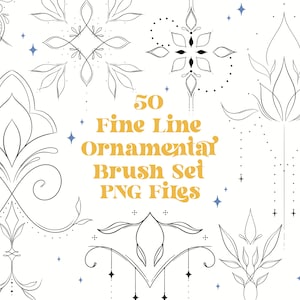 50 Fine Line Ornamental PNG Files - Adornment Tattoo | Decorative Tattoo | Elegant Fineline Tattoos | Feminine Tattoos | PNG designs