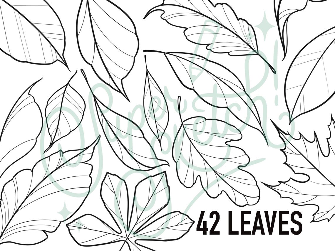 50 Leaves Procreate Brush Stamps | Tattoo Toolkit | Leaf Tattoo ...
