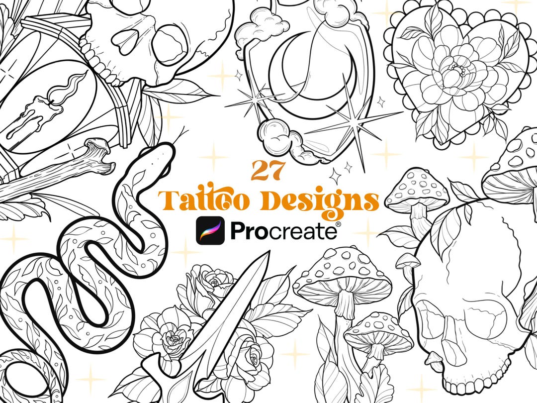27 Tattoo Designs Procreate Brush Stamps Procreate Brushes Neo ...