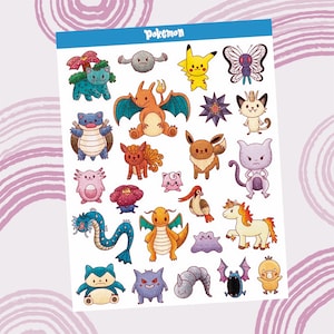 Pokémon sticker sheet