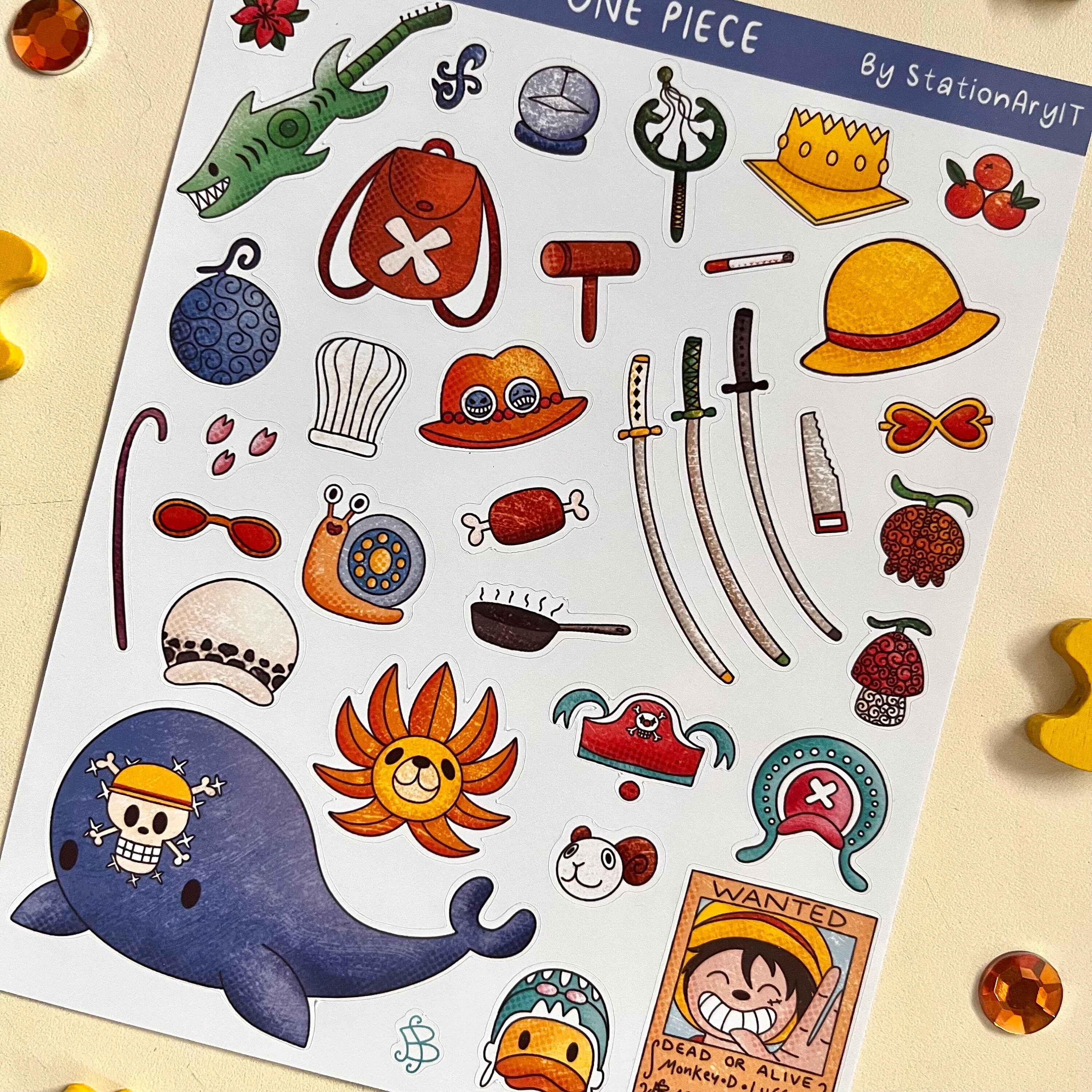 MY MANDARINE 3D Stickers Cooky – Piraten-Motiv, 1 Bogen Mit 24 Stickern (7,5x12 Cm), Für Basteln & Sammeln