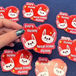 Every bunny need some bunny stickers, die cut stickers , cute bunny sticker, glossy sticker
