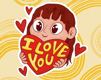 i love you - die cut stickers