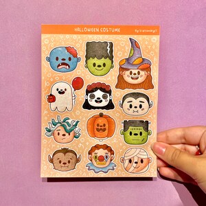 Feuille d’autocollants pour costumes d’Halloween
