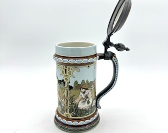 1980 Mettlach Villeroy & Boch Brothers Grimm Fairy Tales Lidded Stein 2901