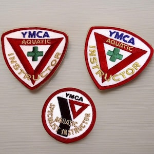 Vintage YMCA Aquatic Swim Instructor Patch Lot of 3 Swimming Program Embroidered
