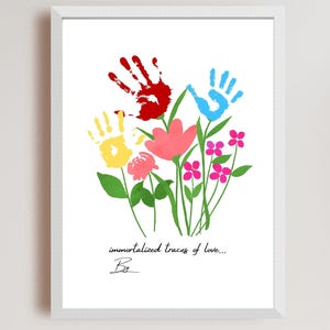 Arte de impressão de mão floral: lembrança de buquê de junco (download digital)