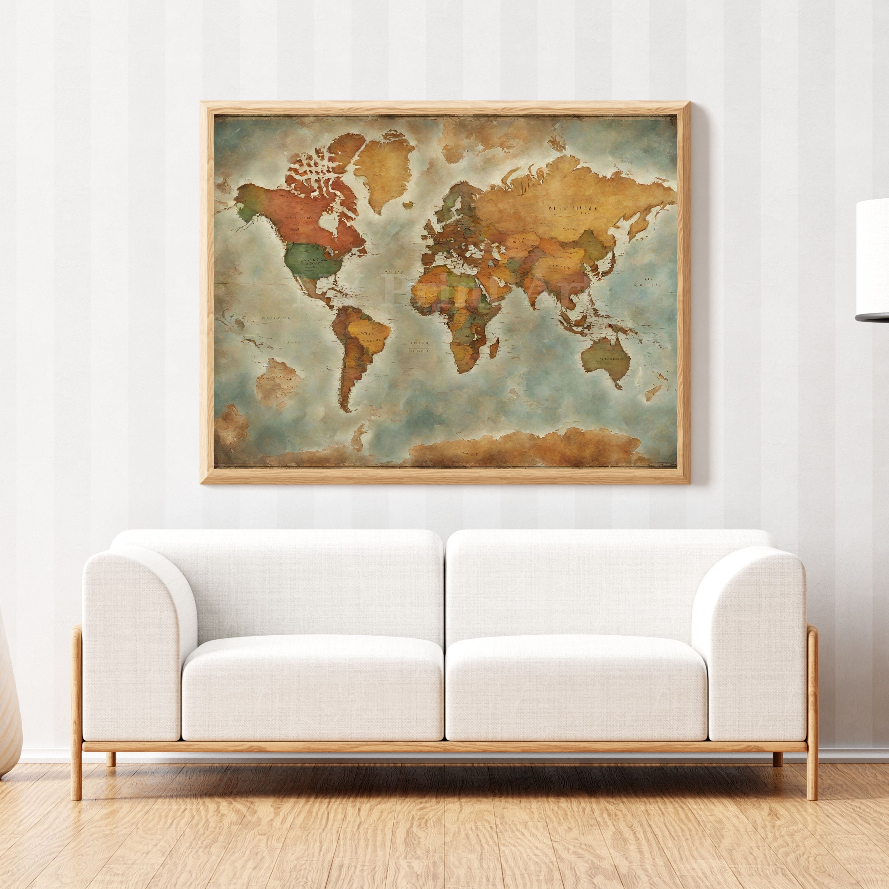 PRINTABLE Vintage World Map, World Map Poster, World Map Art, Old World ...