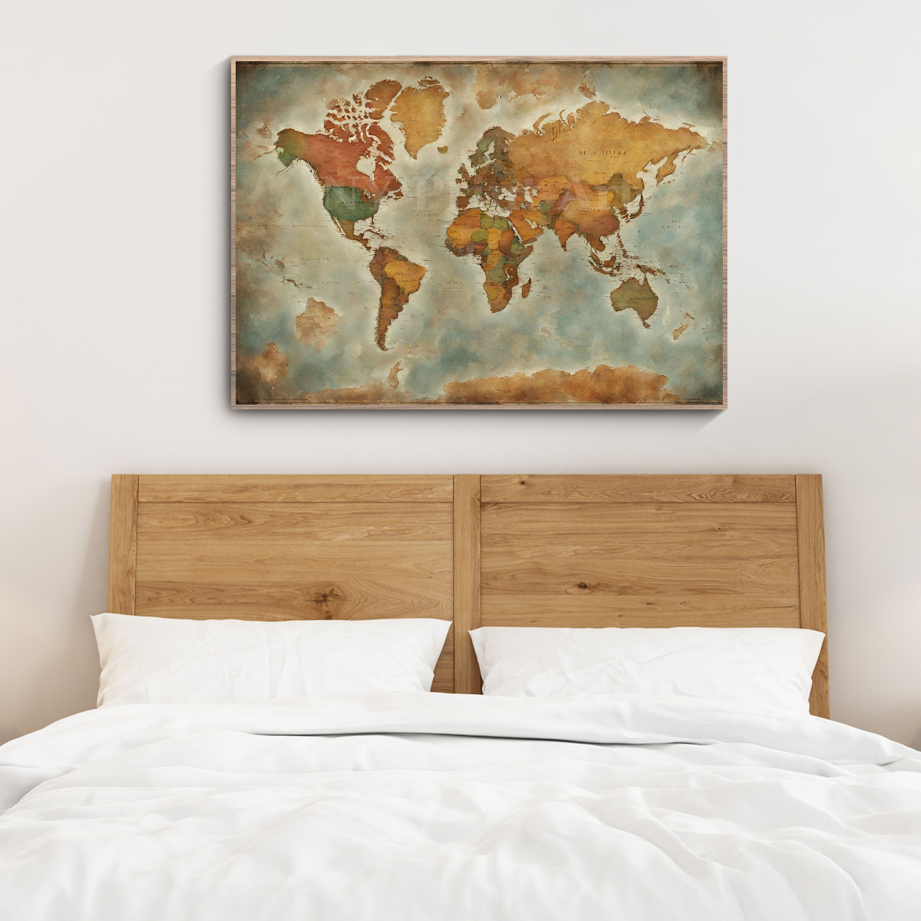 PRINTABLE Vintage World Map, World Map Poster, World Map Art, Old World ...