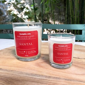 Santal - Handmade scented candle, made from 100% natural soy wax