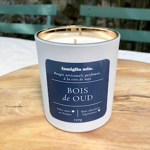 Oud wood • Large format (230 g of wax) - Handmade scented candle, made from 100% natural soy wax