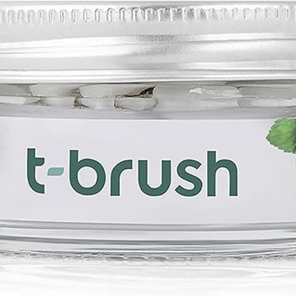 T-Brush tandpastatabletten Natuurlijke ingrediënten, reistandpastatabletten Milieuvriendelijke verpakking, veganistisch - Sepearmint fluoridevrij 90 tabletten