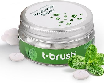 T-Brush Mouthwash for Adults, Floride Free, Mouthwash Fresh Breath Tablets to Help Fight Bad Breath, Zero Waste Alcohol Free 75 Tablets