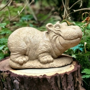 Statue hippopotame rigolote en fibrociment