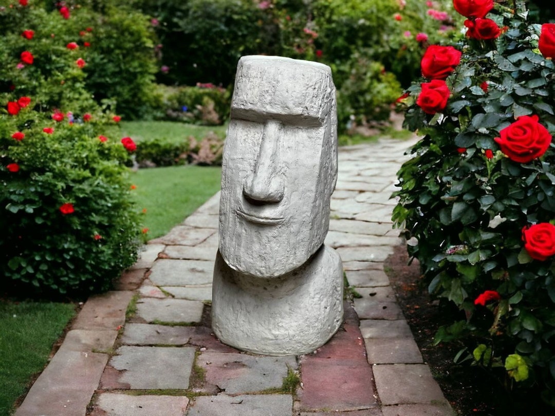 Large Easter Island Head Statue Massive Moai Figurine Detailed Moai