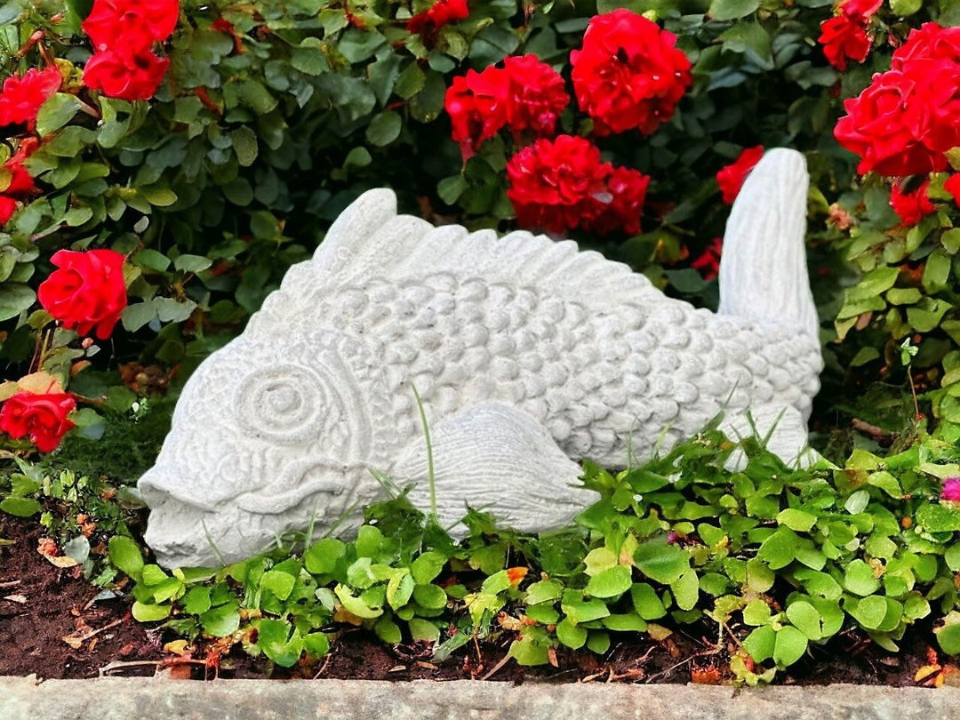 Ocean Fish Statue Exotic Stone Fish Sculpture Creative Garden Backyard or Patio Figurine Etsy