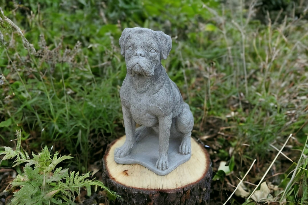 Realistic Boxer Dog Statue Concrete Boxer Dog Figure Outdoor Etsy