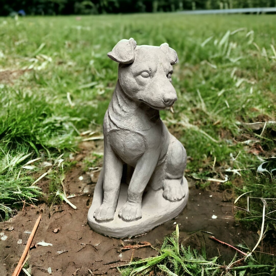 Jack Russell Dog Statue Concrete Jack Russell Sculpture Etsy