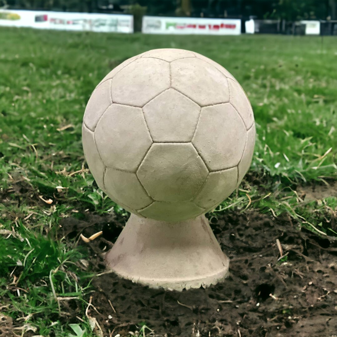 Soccer Ball Statue Concrete Soccer Ball on Basement Figure Etsy