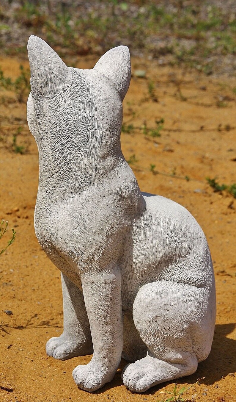 Large Sitting Cat Statue Massive Cat Figure Detailed Resting Etsy