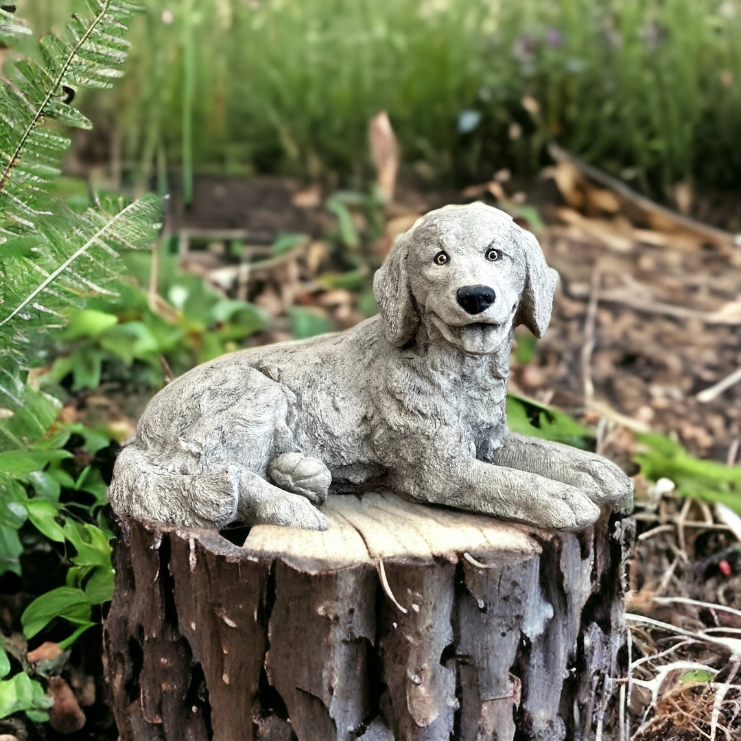 Concrete Laying Labrador Statue Resting Labrador Puppy Figure Etsy