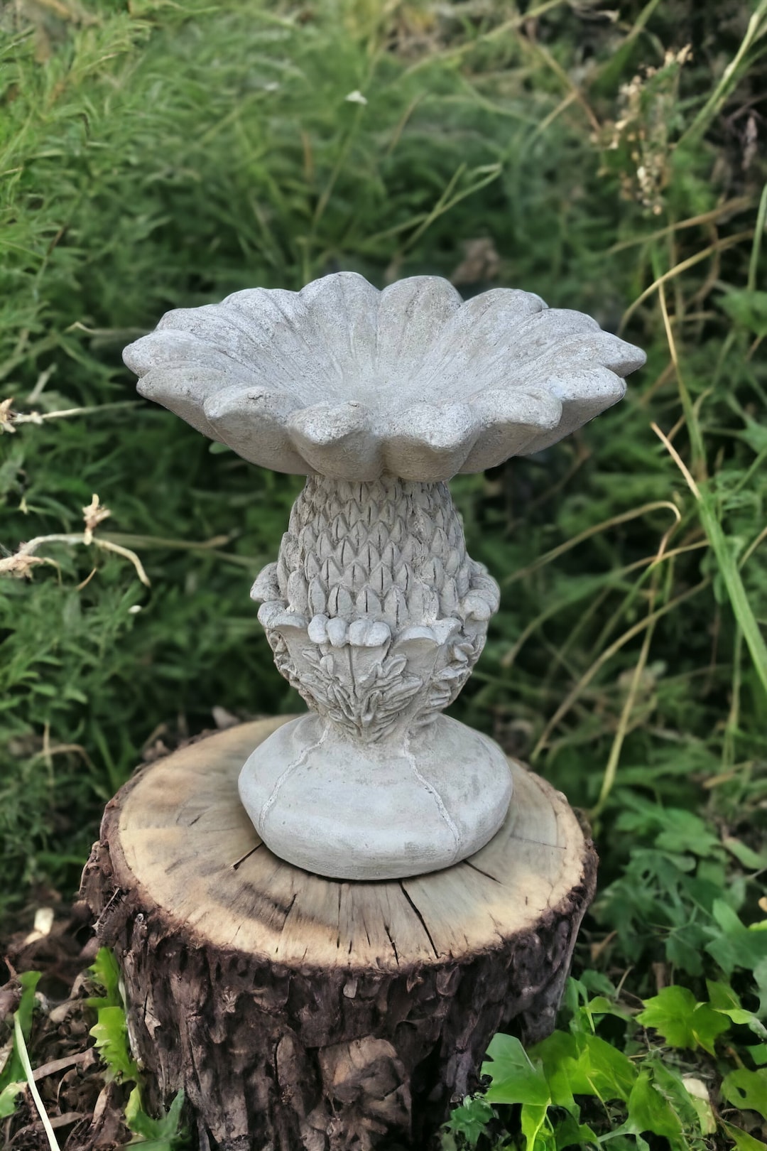 Pineapple Bird Bath Statue Massive Water Drinker Sculpture Etsy