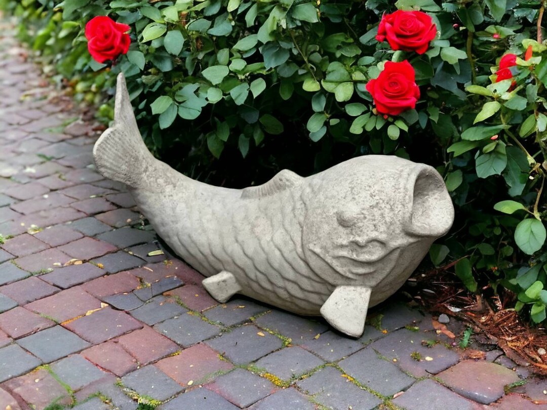 Handmade Koi Fish Statue Concrete Massive Koi Fish Sculpture Etsy