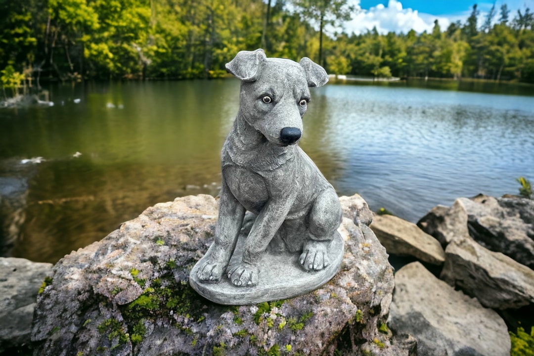 Life Size Jack Russell Statue Concrete Dog Sympathy Gift Etsy